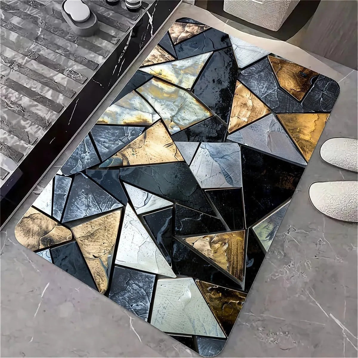 Navak Carpet Modern Simple Stone Diatomaceous Earth Bath Mat Bathroom Rug Absorbent Non-slip Foot Mats Quick Dry Shower Toilet Pad Doormat