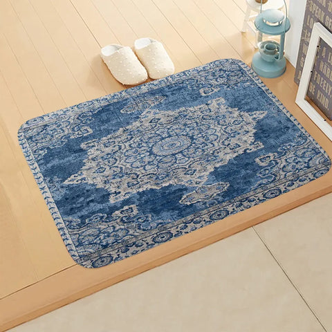 Navak Carpet Boho Persian Rug Pattern Kitchen Bath Entrance Door Mat Flannel Carpet Doormat Bedroom Mats Anti-Slip Absorbent Home Decor