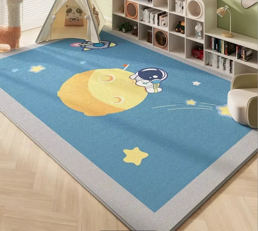 Navak Carpet Carpet Room Bedroom Cartoon World Map Underwater World Space Rug Washable Non-slip Carpet Children's Playmat Home Decoration