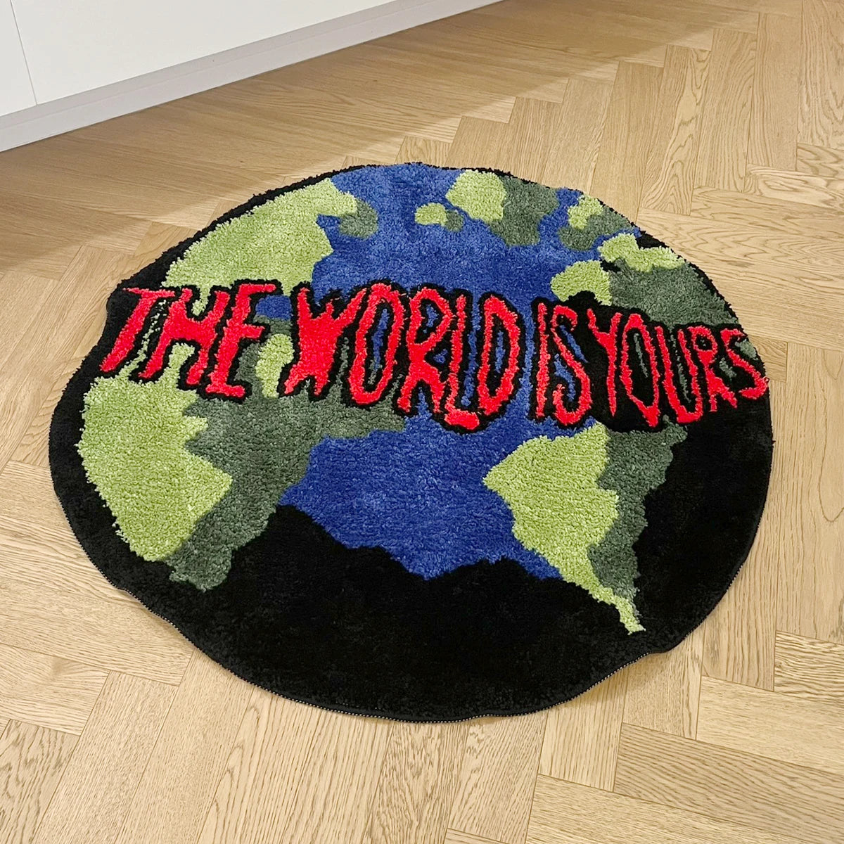 Navak Carpet Earth Round Mat Bathroom Mat Anti-Slip Soft Cushion Pad Bedside Carpet Rug Floor Bedroom Doormat Aesthetic Home Room Decor