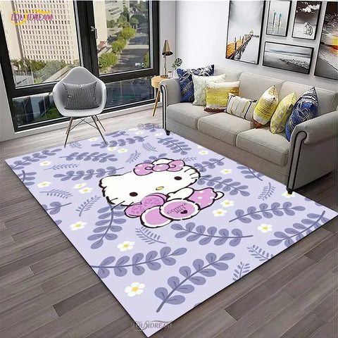 Navak Carpet Hello Kitty kawaii Cartoon Anime Carpet for Living Room Bedroom Rug Kitchen Door Kids Un-slip Floor Mat Alfombra Birthday gift