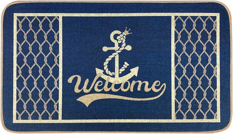 Navak Carpet SHIYUE Boat Floor Door Mat Welcome Aboard Mats Outdoor Nautical Coastal Rug,Home Boats Entrance Rope Front Indoor Outside Entryw
