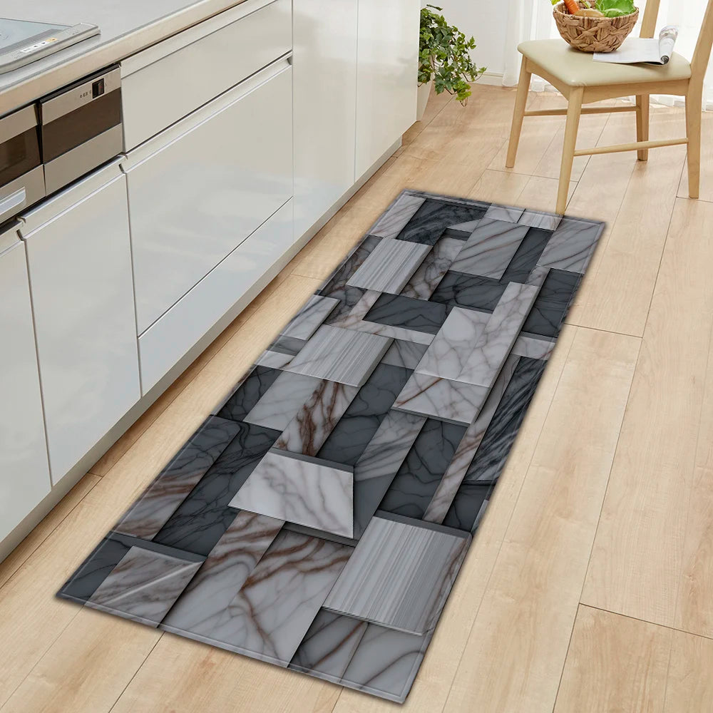Navak Carpet Plaid Kitchen Mat Home Living Room Balcony Bedroom Floor Decoration 3D Carpet House Hallway Entrance Door Bath Non-Slip Foot Rug