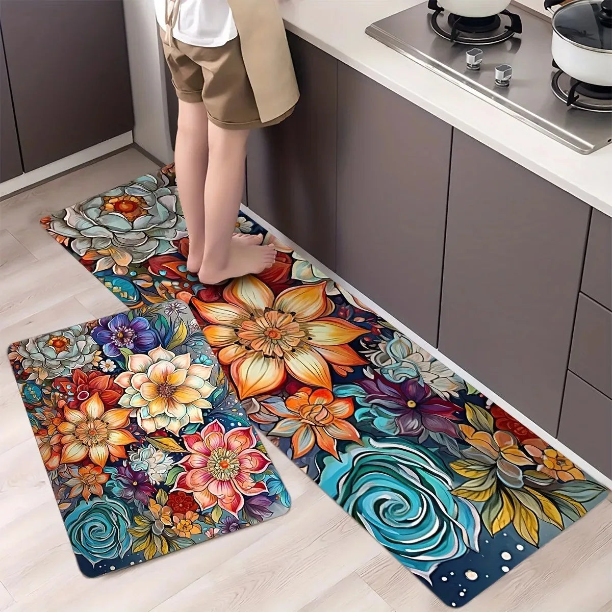 Navak Carpet 1PC Charactors pattern Kitchen Rugs Non-Slip Home Door Mats Pop design Bathroom Rugs Bath Mat Carpet for Home Sink Laundry Decor