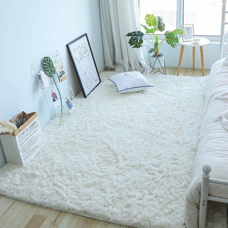 Navak Carpet White Fluffy Hall Carpet Modern Living Room Bedroom Home Decor Large Mats Thickened Non-Slip Girl Children's Room Pink Furry Rug