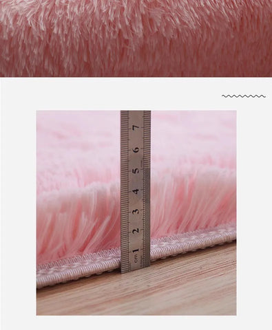 Navak Carpet Exclusive Picks Nordic ins thickened long hair tie-dyed silk hair carpet Modern simple oval bedroom bed rug, living room sofa rug