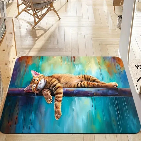 Navak Carpet 1PC Milu Deer Pattern Kitchen Rugs Non-Slip Home Door Mats Pop design Bathroom Rugs Bath Mat Carpet for Home Sink Laundry Decor