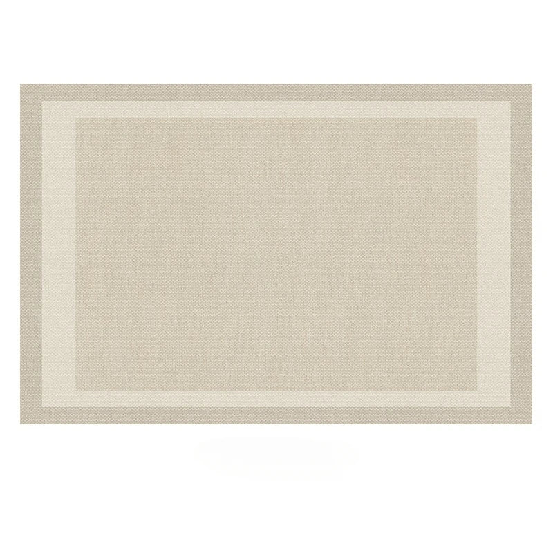 Navak Carpet Beige Light Gray Plush Carpet with Elegant Border Design Soft Thick Pile Carpets for Living Room Bedroom Home Decor Large Carpet