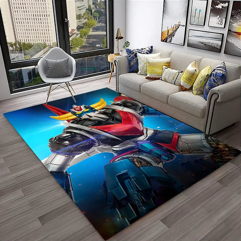 Navak Carpet 3D Cartoon UFO Robot Grendizer Anime Carpet Rug for Home Living Room Bedroom Sofa Doormat Decor,kids Area Rug Non-slip Floor Mat