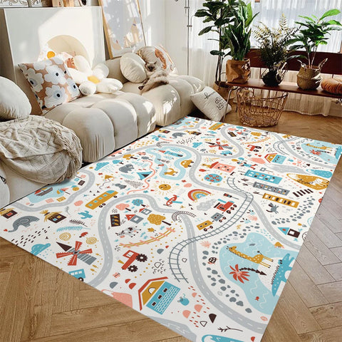 Navak Carpet Kids Play Mat Non-Slip Flannel Carpets for Children's Room Home Living Room Bedroom Kitchen Rug Machine Washable Floor Mat