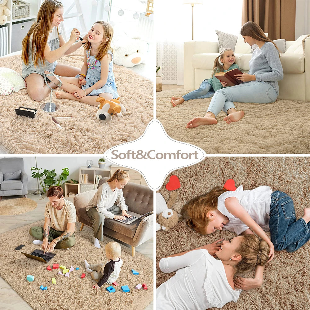 Navak Carpet Area Rugs For Bedroom Living Room Fluffy Fuzzy Shag Shaggy Soft Plush Gray Carpet Indoor Floor Gray Rug For Kids Home Dorm Decor