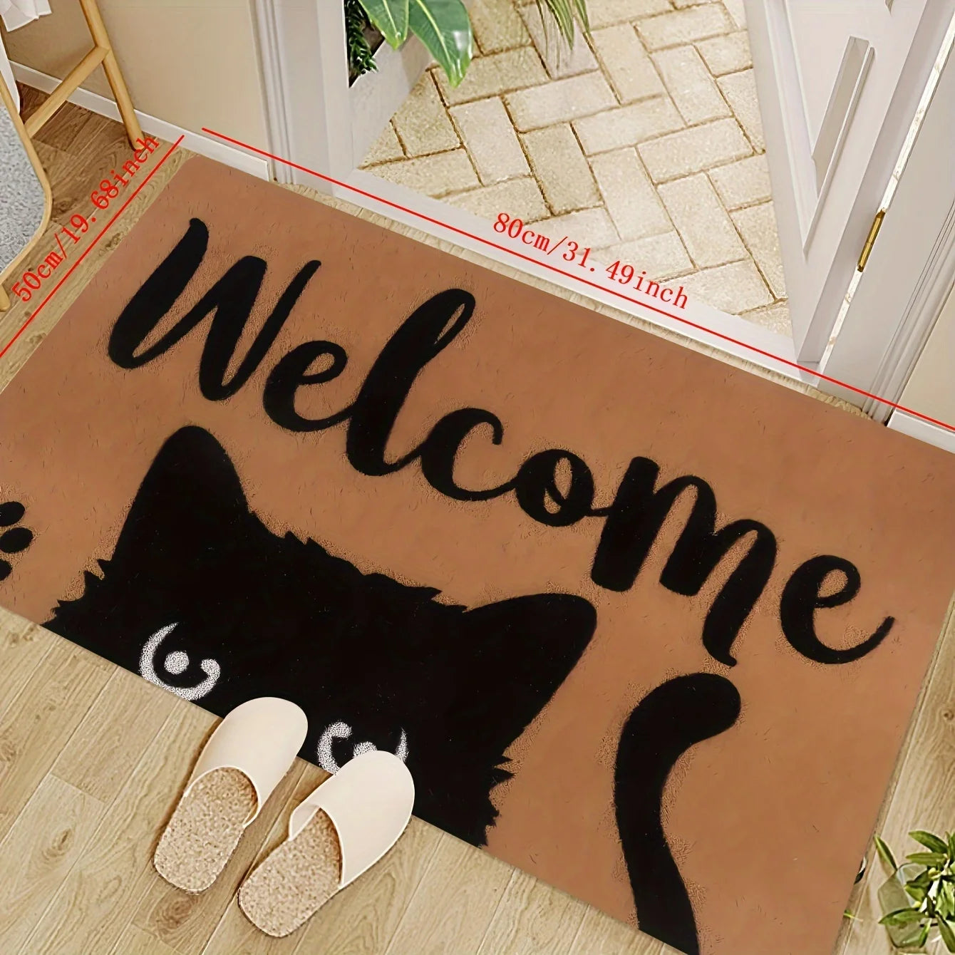 Navak Carpet 1 Pack Cat Welcome Door Mats Funny Cat Mats Indoor Outdoor for Entrance Porch Cat Lovers Spring Summer Housewarming Gift