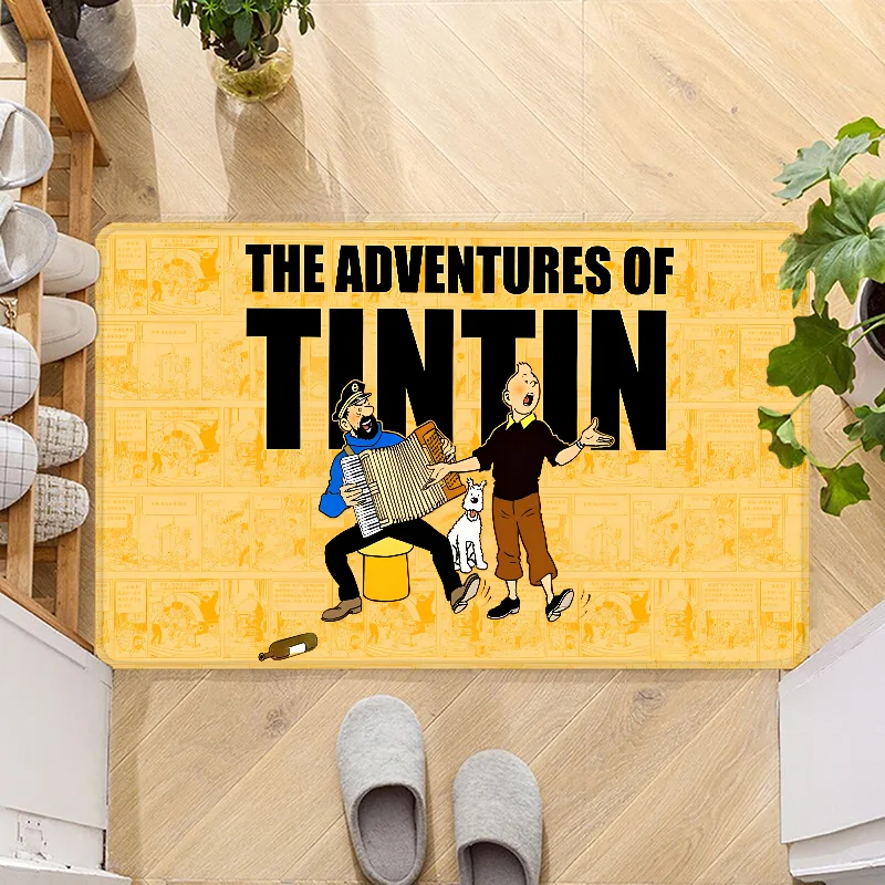 Navak Carpet The Adventures of Tintins Door Mat Entrance Non-slip Doormat Washable Kitchen Carpet Hallway Rugs Bathroom Bath Door Mats