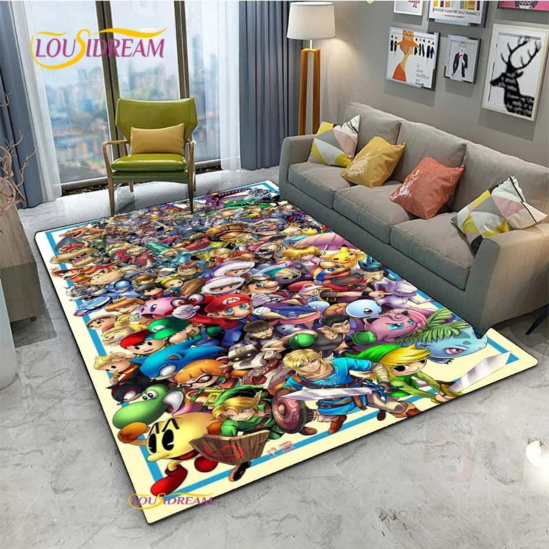 Navak Carpet Mario Cartoon Anime Carpet for Living Room Bedroom Cute Rugs Table Kitchen Door Kids Un-slip Floor Mats Alfombra Birthday gift