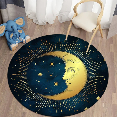 Navak Carpet Nordic style sun moon circular carpet living room bed bath children's  floor decoration non slip  mat
