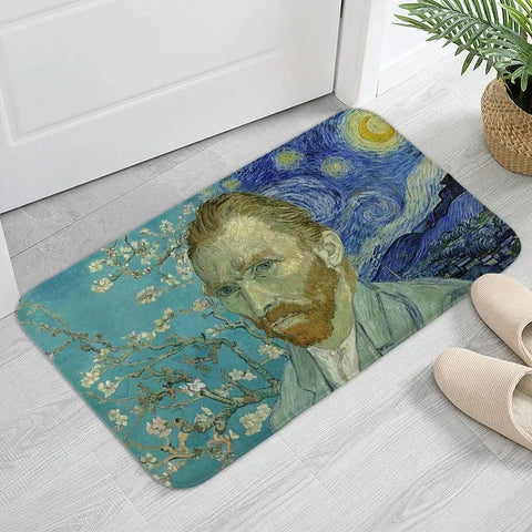 Navak Carpet MINOSO Van Gogh Art Door Mat Oil Painting Style Carpet Floor Mat Welcome Mat Door Mat Entrance Kitchen Rug Outdoor Rug Anime Rug