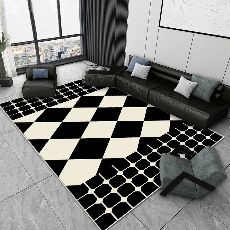 Navak Carpet Simple Abstract Art Style Carpet Living Room Sofa Bedroom Study Kitchen Entrance Door Mat Non-slip Cartoon Retro Home Decor Rug