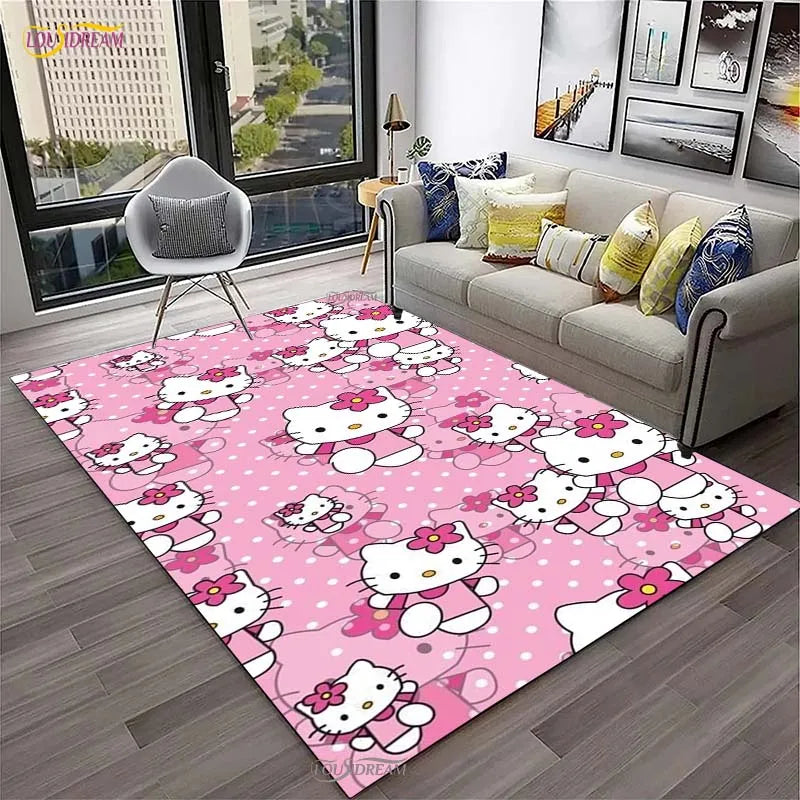 Navak Carpet Hello Kitty kawaii Cartoon Anime Carpet for Living Room Bedroom Rug Kitchen Door Kids Un-slip Floor Mat Alfombra Birthday gift