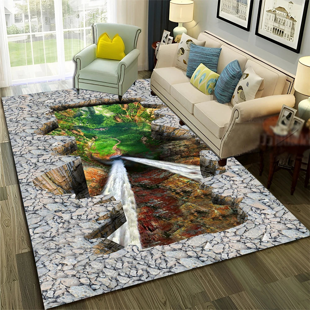 Navak Carpet 3D Illusion Vision Hallucination HD Carpet Rug for Home Living Room Bedroom Sofa Doormat Decor,Child Area Rug Non-slip Floor Mat