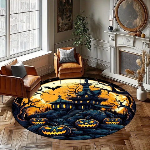Navak Carpet Exclusive Picks Halloween Carpet Dark Night Pumpkin Lamp Bat Star Pattern Living Room Bedroom Scandinavian Style Creative Floor Mats