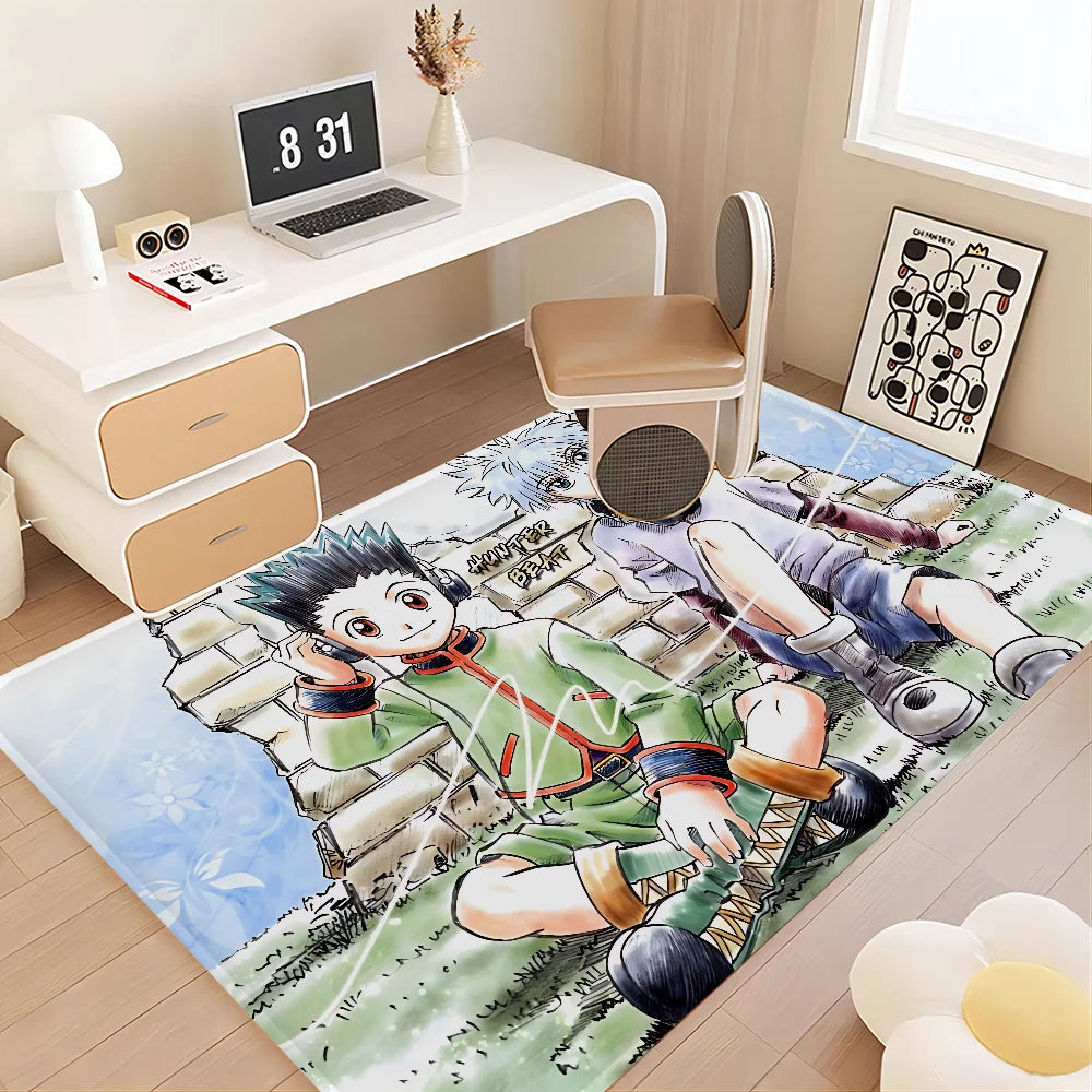 Navak Carpet Hunter X Hunter Anime Hallway Carpet Non-Slip Laundry Room Mat Laundry Decor Balcony Child Living Room Toilet Rug