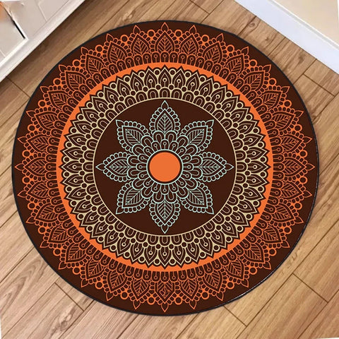 Navak Carpet Bohemia Luxury Classical Round Carpet Living Room Rug Simple Bedroom Toilet Washroom Rugs Comfortable Floor Mats Decoration