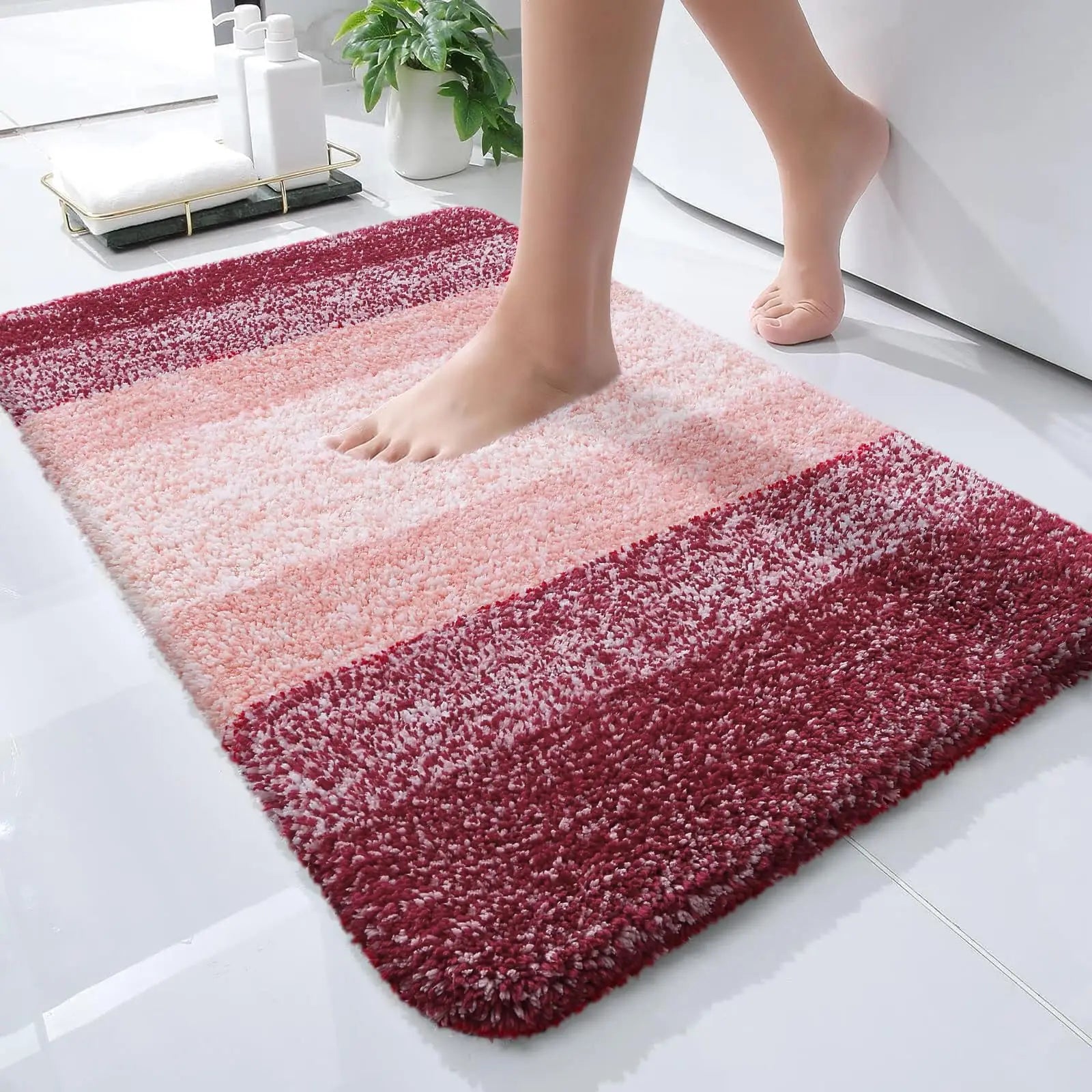 Navak Carpet Kitinjoy Bathroom Rug Mat extra Soft Absorbent Microfiber Bath Mat Non-Slip Plush Shaggy Machine Wash Carpet Bathroom Floor Rugs