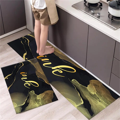 Navak Carpet Marble Pattern Kitchen Floor Mats Non-Slip Doormat for Home Decorative Entrance Rug Modern Simple Style Washable Alfombra Rugs