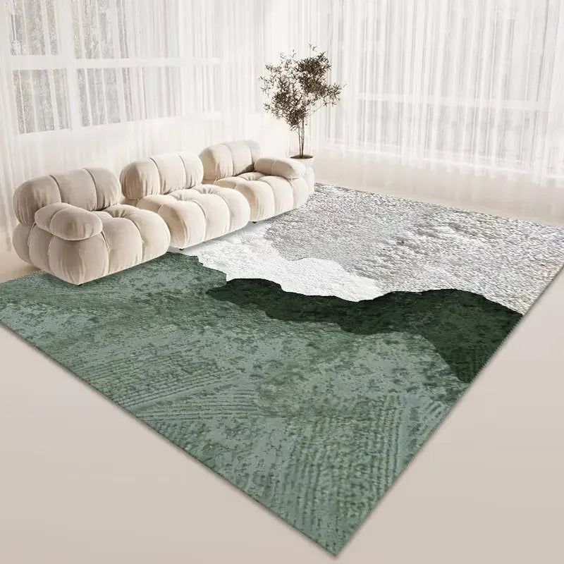 Navak Carpet American Style Green Carpet Soft Anti-slip Design Large Living Room Area Rugs Decoration Bedroom Lounge Floor Mat Fluffy Flannel