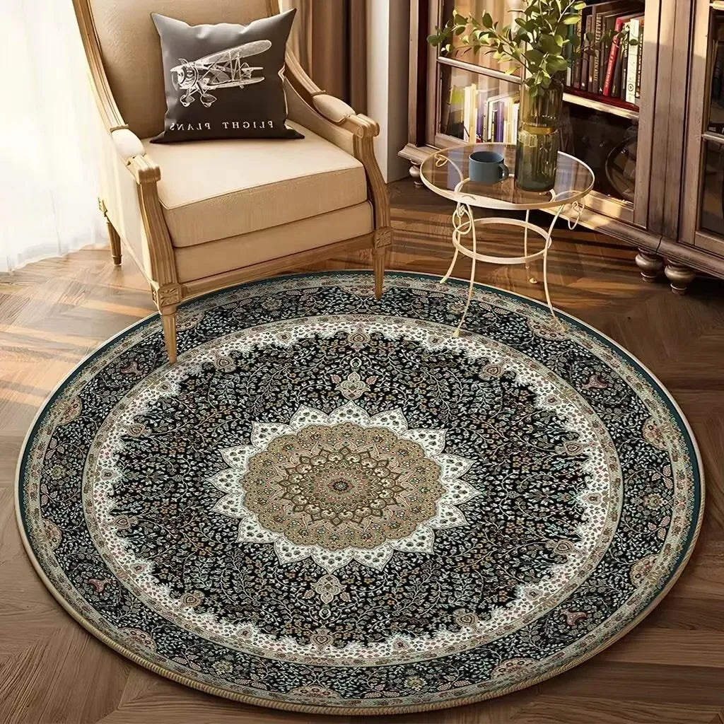 Navak Carpet Bohemian Round Living Room Decor Sofa Table Home Rug Soft Chair Mat Bedroom