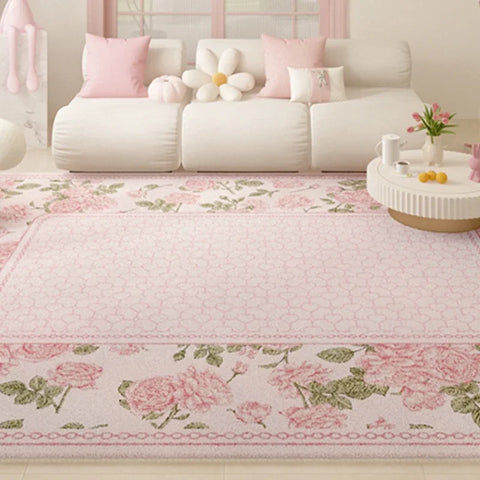 Navak Carpet Korean Minimalist Area Rug – Thick  Blush Pink Living Room Carpet, Oversized Bedroom Floor Mat, Soft & Cozy