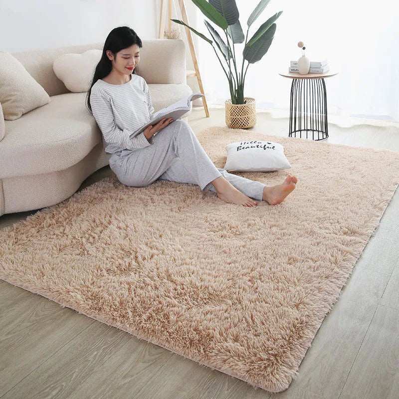 Navak Carpet Furry Carpet Living Room Mat Modern Bedroom Nordic Style Decoration Carpet Large Size Black Gray White Non Slip Children's Rugs