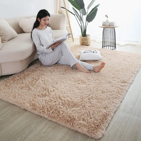 Navak Carpet Furry Carpet Living Room Mat Modern Bedroom Nordic Style Decoration Carpet Large Size Black Gray White Non Slip Children's Rugs