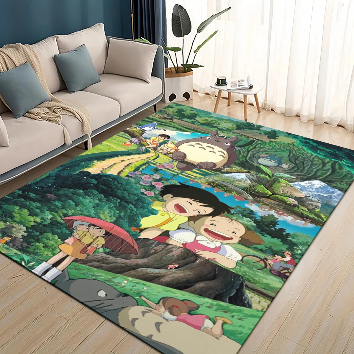 Navak Carpet 3D T-Totoros Cartoon Area Rug,Carpet Rug for Living Room Children's Bedroom Sofa Doormat Decor,kids Play Non-slip Floor Mat