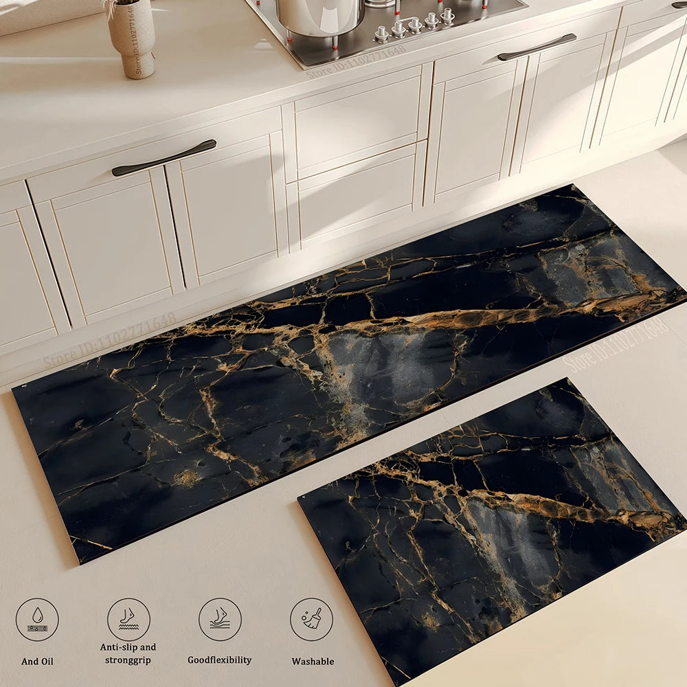 Navak Carpet Marble Kitchen Rug Hallway Entrance Doormat Home Living Room Children Bedroom Floor Decor Carpet Bathroom Door Non-Slip Foot Mat
