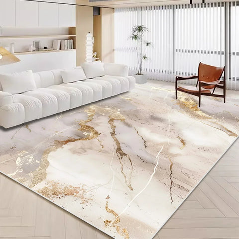 Navak Carpet Luxury White Marble Carpet for Living Room Nordic Gold Decoration Home Tapis Non-slip Washable Rugs for Bedroom Ins Floor Mat 러그