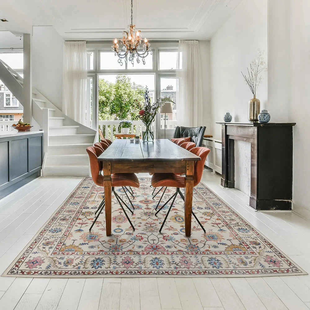 Navak Carpet Exclusive Picks Bohemian Style Loop-Pile Rug - Ultra-Thin, Stain-Resistant, Non-Slip Carpet for Living Room & Office, Soft Floor Mat