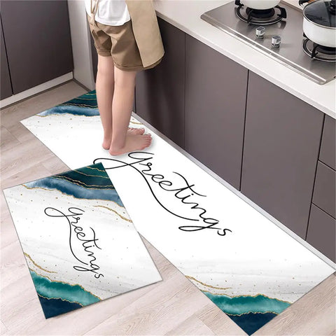 Navak Carpet Marble Pattern Kitchen Floor Mats Non-Slip Doormat for Home Decorative Entrance Rug Modern Simple Style Washable Alfombra Rugs