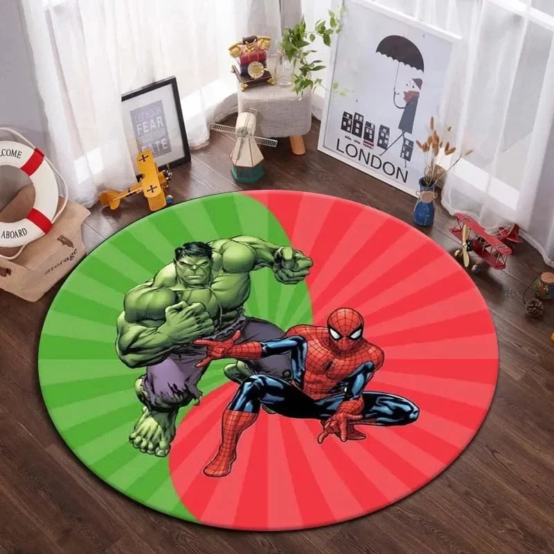 Navak Carpet Daily Picks DISNEY Marvel The Avengers Round Carpet Anime Rug Non-Slip Play Mat Cute Floor Rugs For Living Room Bedroom Kids Mats