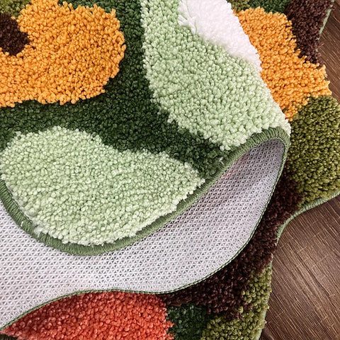 Navak Carpet Luxury Green Moss Style Turfting Rugs Irregular Moss Carpet Landscape Rug Patio Nordic Fluffy Bedside Area Rug Abstract Art Mat