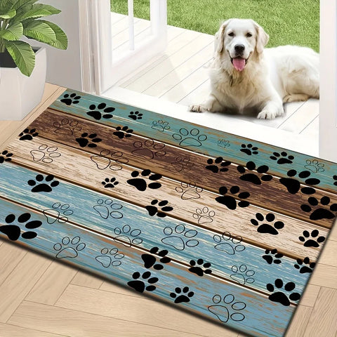 Navak Carpet Exclusive Picks American Outdoor Paw Print Floor Mat Blue Brown Entry Blanket Entryway Pet Family Doormat Home Decoration