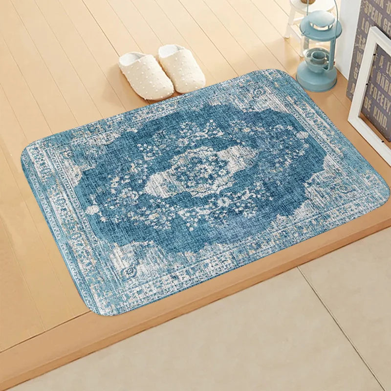 Navak Carpet Boho Persian Rug Pattern Kitchen Bath Entrance Door Mat Flannel Carpet Doormat Bedroom Mats Anti-Slip Absorbent Home Decor