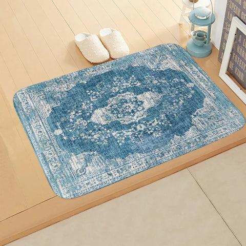 Navak Carpet Boho Persian Rug Pattern Kitchen Bath Entrance Door Mat Flannel Carpet Doormat Bedroom Mats Anti-Slip Absorbent Home Decor
