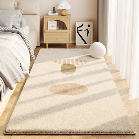 Navak Carpet Exclusive Picks Simple Cream Style Faux Cashmere Living Room Fluffy Rugs Home Decor Bedroom Cloakroom Bedside Non-Slip Rugs