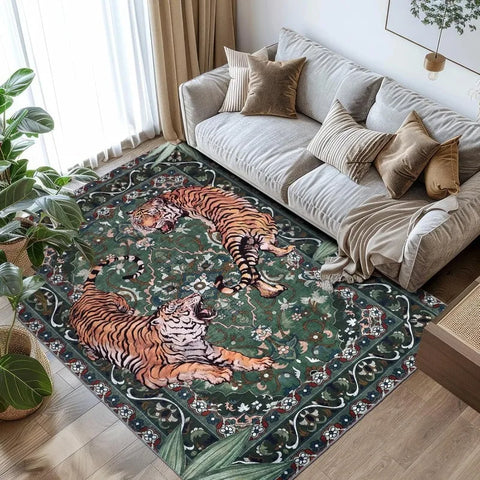Navak Carpet Nordic Style Living Room Carpet Blue Tiger Print Bedroom Rugs Large Area Machine Washable Non-slip Coffee Table Mats Alfombra 러그