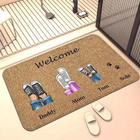 Navak Carpet Family Members Home Living Room  Sofa Door Mat Decoration Anti Slip Floor Mat Cute Rug  Door Mat Carpet  Area Rug  Kawaii Rug