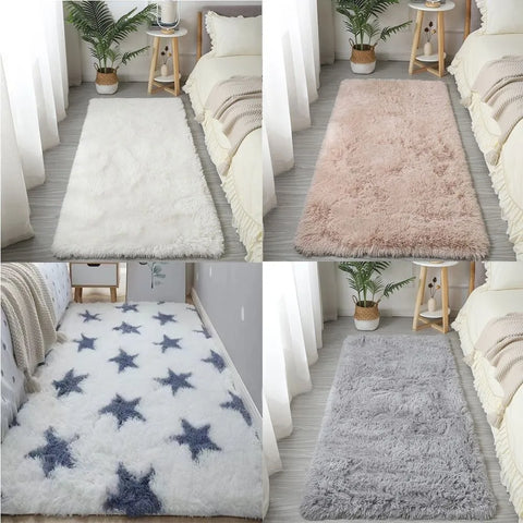 Navak Carpet New Imitation Wool Bedside Rugs Floor Protection Washable Sofa Cushion Non Slip Long Hair Carpet Home Decor