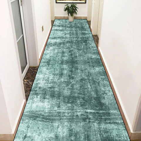 Navak CarpetGreen Long Corridor Carpets Abstract Decoration Hall Runner Carpet Party Hallway Aisle Floor Mat Anti-slip Room Sofa Bedside Rug