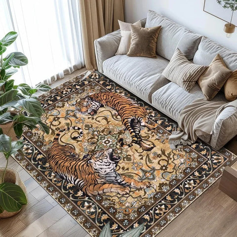 Navak Carpet Nordic Style Living Room Carpet Blue Tiger Print Bedroom Rugs Large Area Machine Washable Non-slip Coffee Table Mats Alfombra 러그