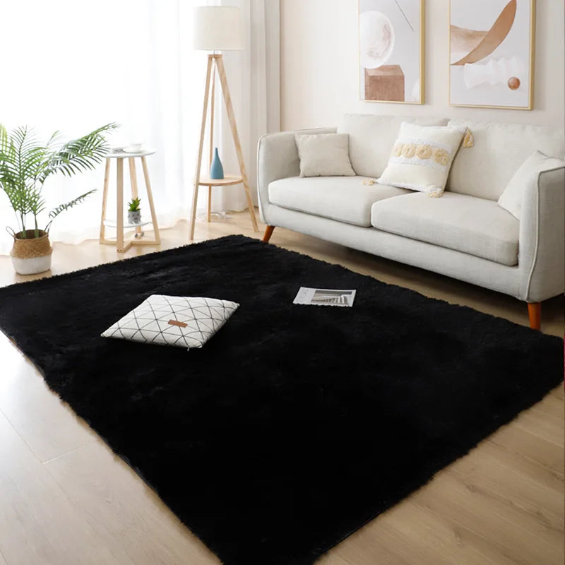 Navak Carpet Nordic Furry Rug Bedroom Carpet Living  Room Modern Decoration Hairy Carpets Large Size Black Gray Pink Beige Non Slip Mat